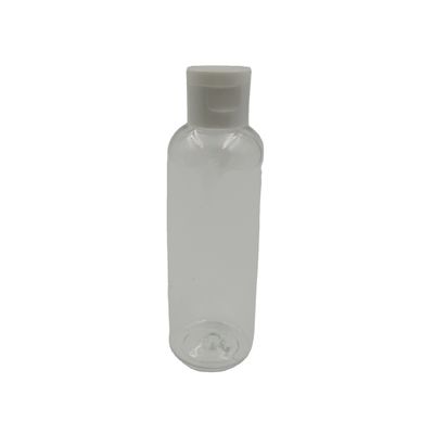 Un buen precio. Botella de plástico redonda de PET para la bomba de loción con tapa superior transparente y fácil de usar en línea